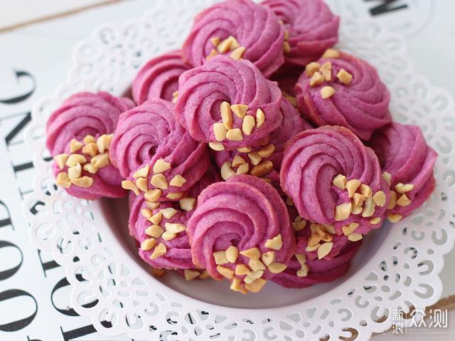 紫薯吃出新花样，香酥可口，紫薯花生曲奇_新浪众测