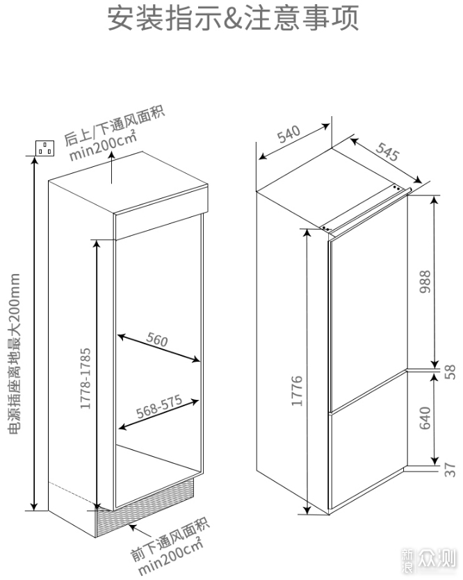 原来高颜值的嵌入式冰箱是这样安装的!！_新浪众测