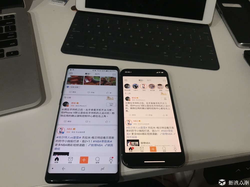 旗舰面对面：聊聊苹果iPhone X和三星Note 8_新浪众测