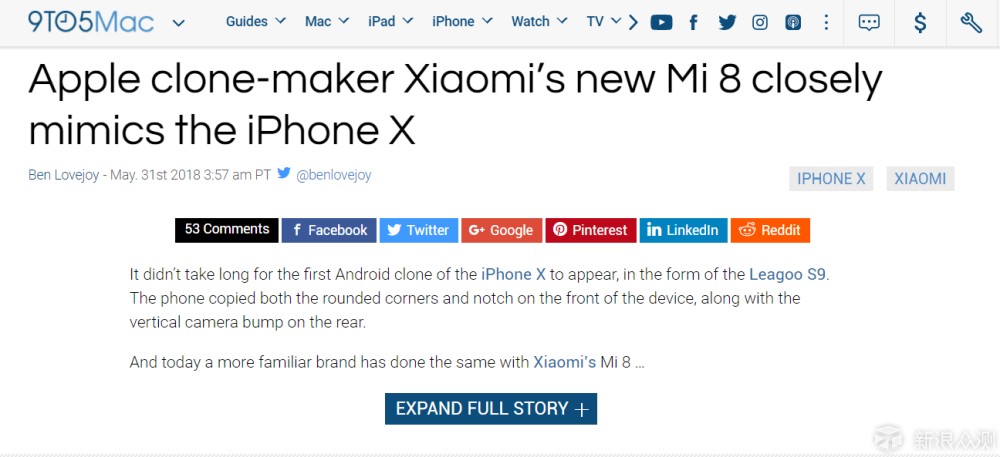iPhone X的克隆者？外媒究竟如何看待小米 8_新浪众测