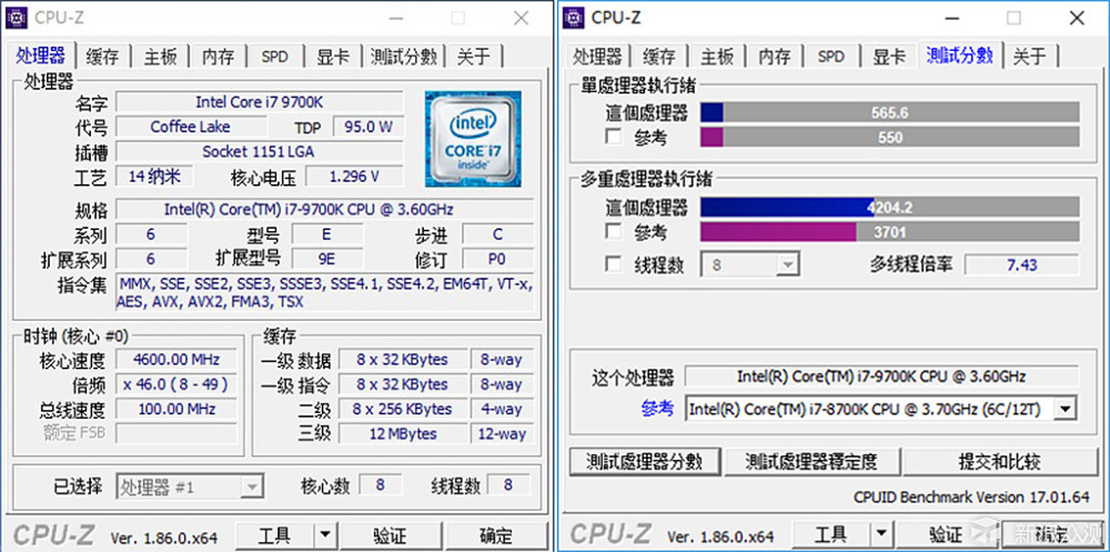 Z390太极上的测试：i7-9700K刀剑乱舞i7-8700K_新浪众测