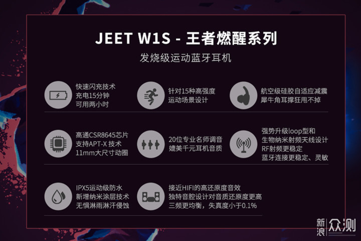 JEET W1S运动蓝牙耳机_新浪众测