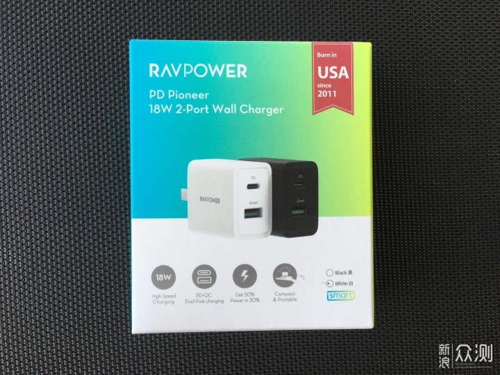 RAVPower 18W- Type-C+USB双口便携快充_新浪众测