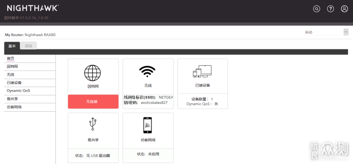 网件NightHawk RAX80 Wifi6路由器轻度体验_新浪众测