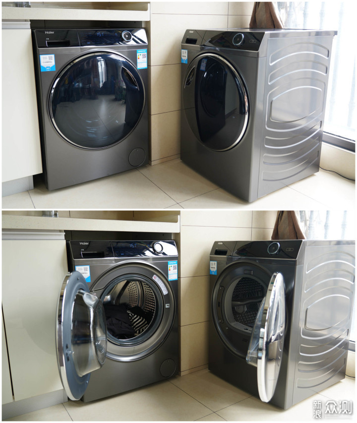海尔纤美洗烘套装-超薄洗衣机+热泵干衣机展示_新浪众测