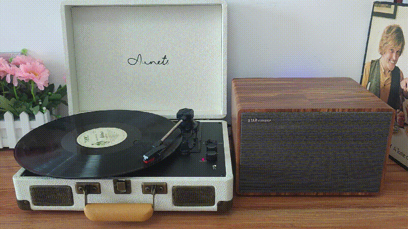 复古文艺的AUNETS手提箱式黑胶唱片机体验_新浪众测