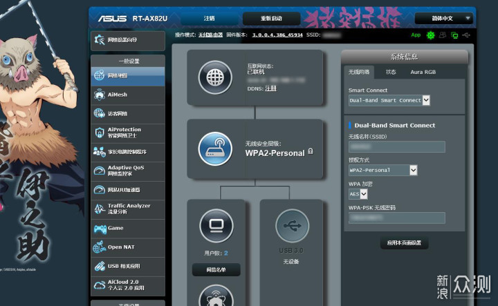 华硕AX82U鬼灭之刃联名款WIFI6路由器测评！_新浪众测