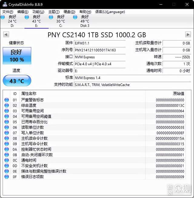 PNY CS2140 PCIE4.0 M.2  1T固态硬盘 评测_新浪众测