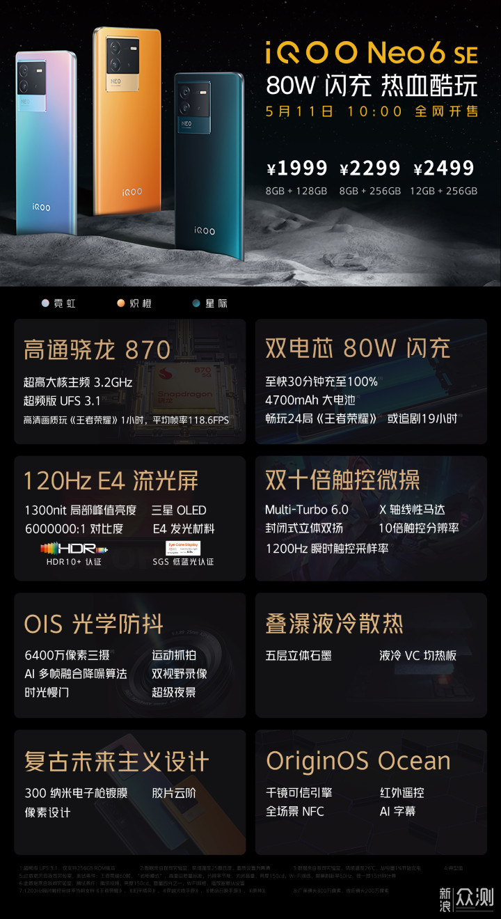 iQOO Neo6 SE正式发布：搭载双电芯80W快充_新浪众测