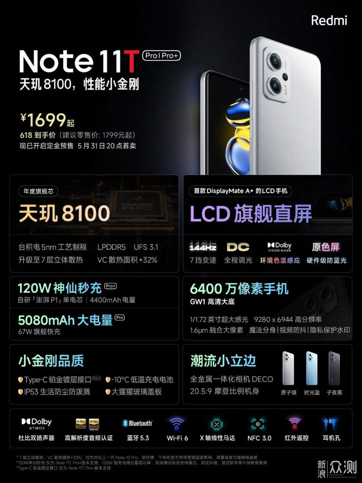 小米 Redmi Note 11T Pro / Pro+正式发布_新浪众测