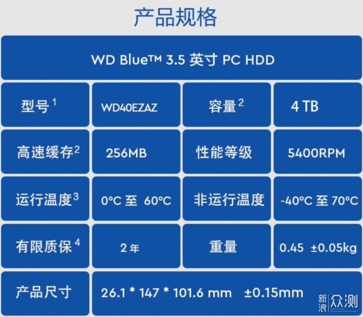 大容量、高性价比首选：西数蓝盘 4TB机械硬盘_新浪众测