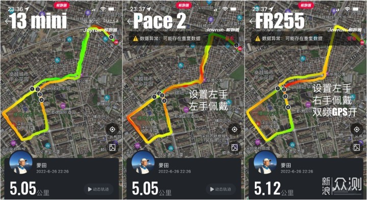 佳明FR255 VS 高驰Pace2，跑表入门怎么选？_新浪众测