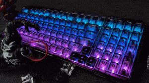 水母轴 敲击和光都透透的 米物客制化机械键盘_新浪众测
