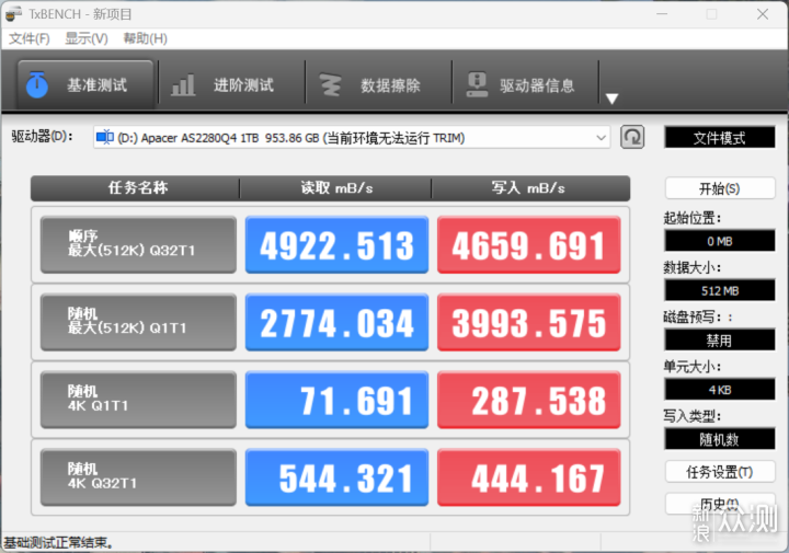 宇瞻AS2280Q4X 1TB SSD简单评测：成熟稳健！_新浪众测