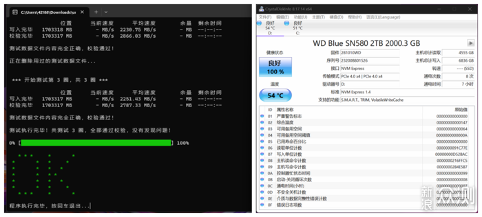 西部数据 WD Blue SN580 PCIe4.0 2TB开箱简测_新浪众测