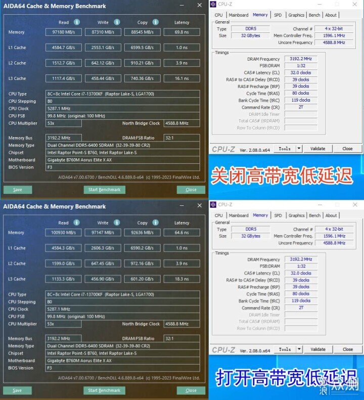 技嘉冰雕X B760M和金百达DDR5白刃32G超频测试_新浪众测