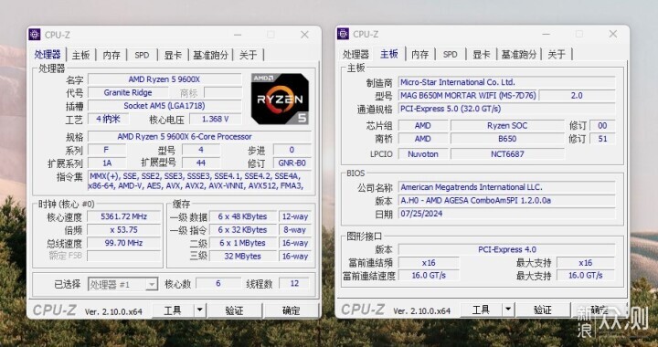 AMD新品CPU性能爆表?9600X+微星B650M主板实测_新浪众测