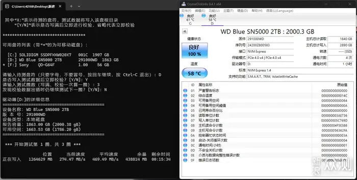 西部数据 WD Blue SN5000 NVMe SSD 2TB 简测_新浪众测