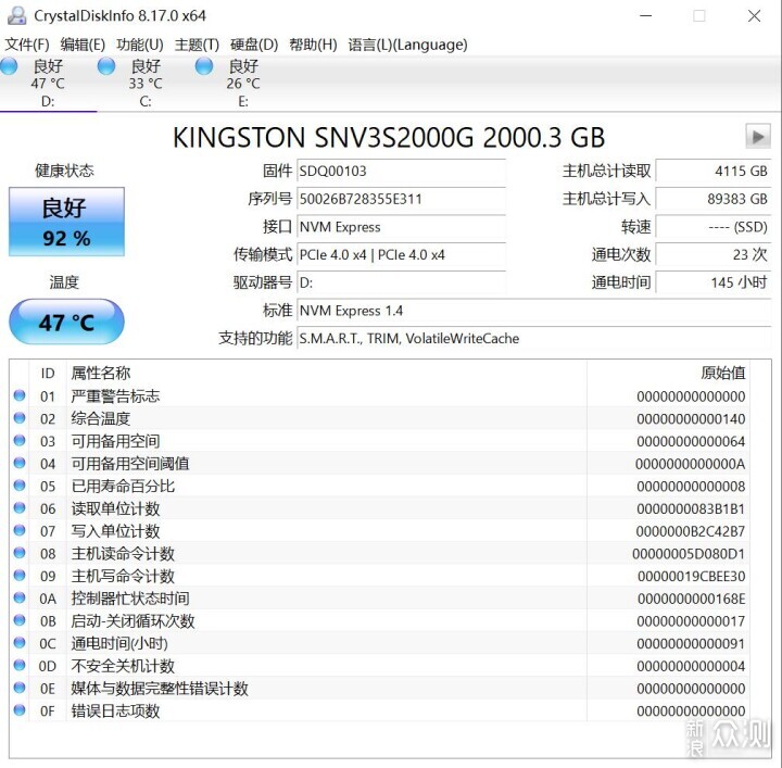 2T的NV3写入90T，结合性能和寿命，可能是QLC_新浪众测