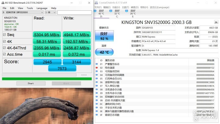 2T的NV3写入90T，结合性能和寿命，可能是QLC_新浪众测