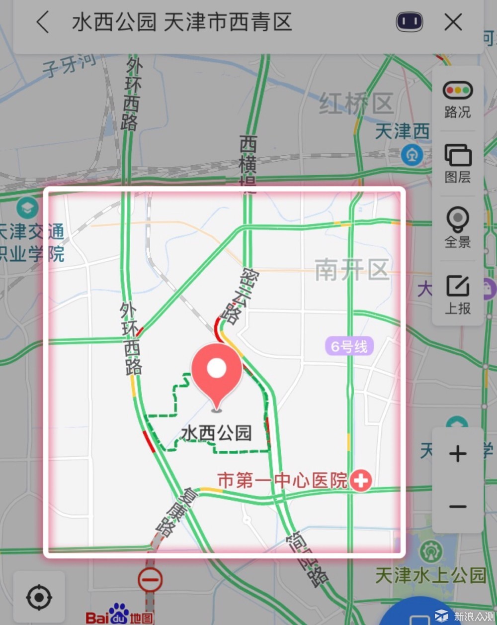 天津水西公园路线图图片