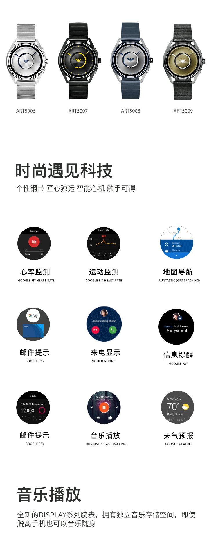 阿玛尼第四代智能触屏腕表