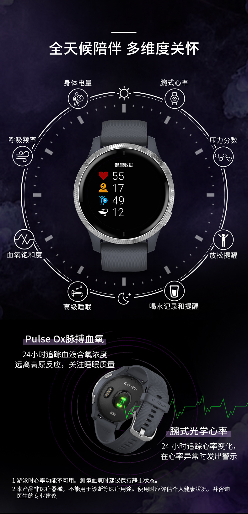 GarminVenu/Active智能手表免费试用,评测