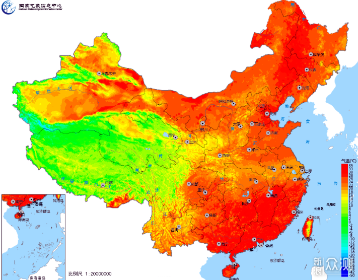 中国七月平均气温图图片