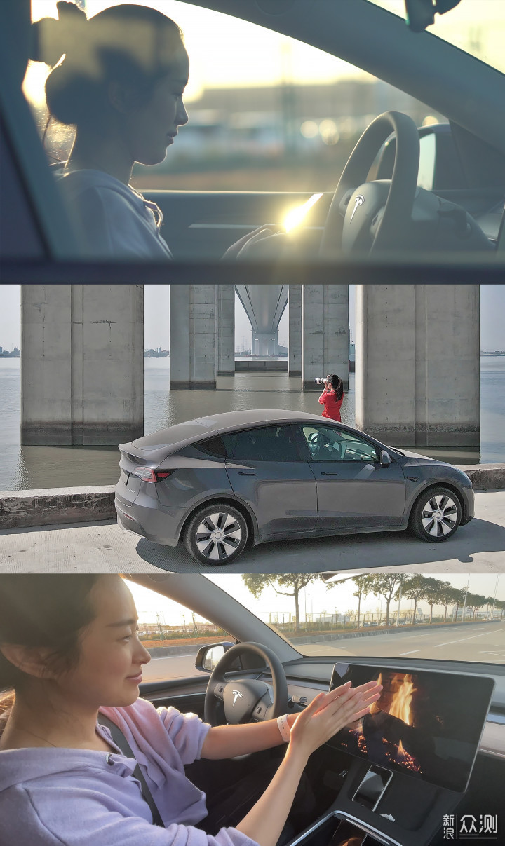 开着特斯拉看夕阳｜One Day with Model Y_新浪众测